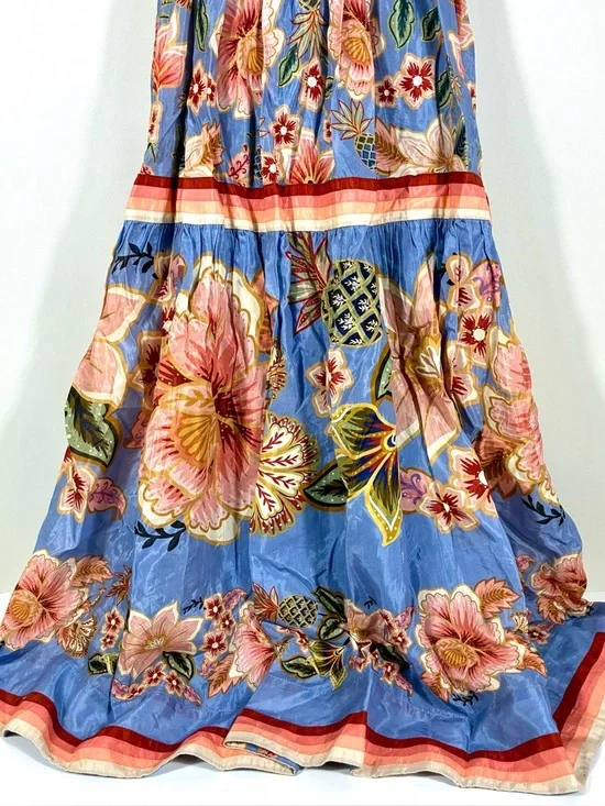Farm Rio Superbloom Tapestry Cotton Blend Maxi Dress Blue Medium NEW - Picture 12 of 17